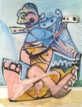 Man seated playing the flute 1971 cubism Pablo Picasso Oil Paintings